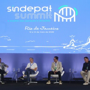 Pablo Morbis, Edilson Doubrawa (Beto Carrero World), Mario Macedo Jr (Urbia Cataratas) e Pedro Guimarães (Apresenta)
