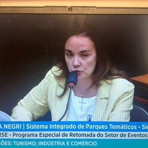 Carolina Negri discursa na Comissão de Turismo da Câmara, em Brasília